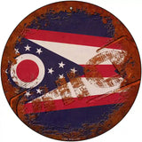 Ohio Rusty Stamped Novelty Metal Circular Sign 12" (C)