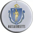 Massachusetts State Flag Metal Circular Sign 12" (C)