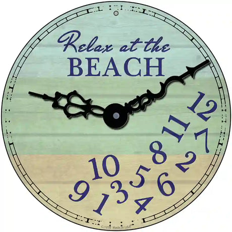 Relax At The Beach Novelty Metal Circular Sign 12" (C)