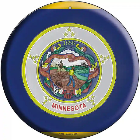 Minnesota State Flag Metal Circular Sign 12" (C)