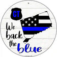 Connecticut Back The Blue Novelty Circular Sign 12" (C)