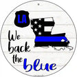 Louisiana Back The Blue Novelty Circular Sign 12" (C)