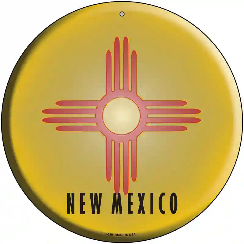 New Mexico State Flag Metal Circular Sign 12" (C)