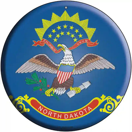 North Dakota State Flag Metal Circular Sign 12" (C)