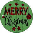 Merry Christmas Plaid Green Novelty Metal Circular Sign 12" (C)