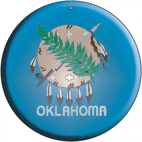 Oklahoma State Flag Metal Circular Sign 12" (C)