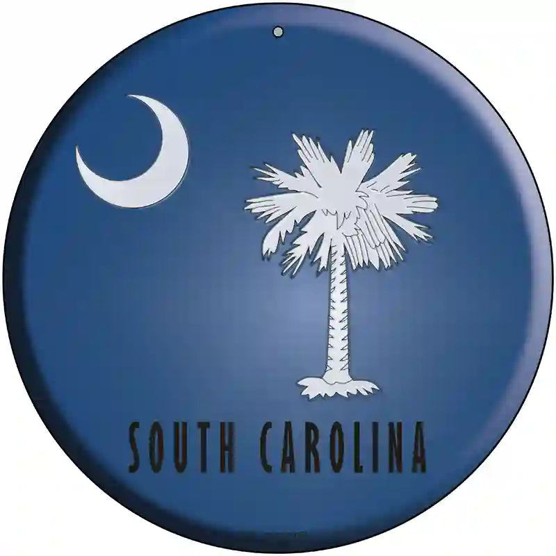 South Carolina State Flag Metal Circular Sign 12" (C)