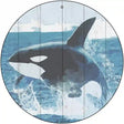 Whale Out of Water Novelty Metal Circular Sign 12" (C)