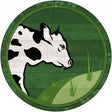 Cow Eating Grass Novelty Metal Circular Sign 12" (C)