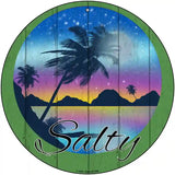 Salty Beach Scene Novelty Metal Circular Sign 12" (C)