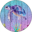 Colorful Sea Turtle Novelty Metal Circular Sign 12" (C)