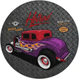 Purple Flame Hotrod Novelty Metal Circular Sign 12" (C)