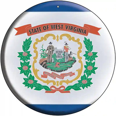 West Virginia State Flag Metal Circular Sign 12" (C)