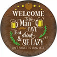 Eat Drink And Be Lazy Novelty Metal Circular Sign 12" (C)