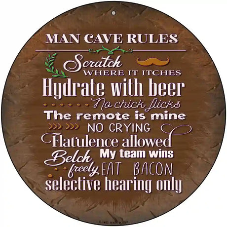 Hydrate With Beer Novelty Metal Circular Sign 12" (C)