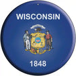 Wisconsin State Flag Metal Circular Sign 12" (C)