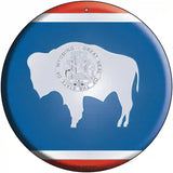 Wyoming State Flag Metal Circular Sign 12" (C)