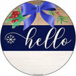 Hello Bow Novelty Metal Circle Sign 12" (C)