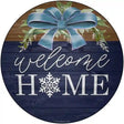 Welcome Home Snowflake Novelty Metal Circle Sign 12" (C)