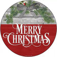 Merry Christmas Wreath Novelty Metal Circle Sign 12" (C)