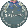 Welcome Wreath Novelty Metal Circle Sign 12" (C)