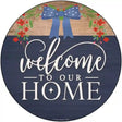 Our Home Bow Novelty Metal Circle Sign 12" (C)