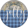 Jolly Blue Plaid Novelty Metal Circle Sign 12" (C)