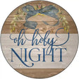 Oh Holy Night Bow Wreath Novelty Metal Circle Sign 12" (C)