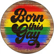 Born This Way Rainbow Novelty Metal Circle Sign 12" (C)