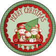 Merry Christmas Family Novelty Metal Circle Sign 12" (C)