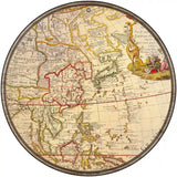 East Asia Map Novelty Metal Circle Sign 12" (C)