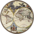 World Map Novelty Metal Circle Sign 12" (C)