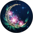 Moon and Flowers Novelty Metal Circle Sign 12" (C)