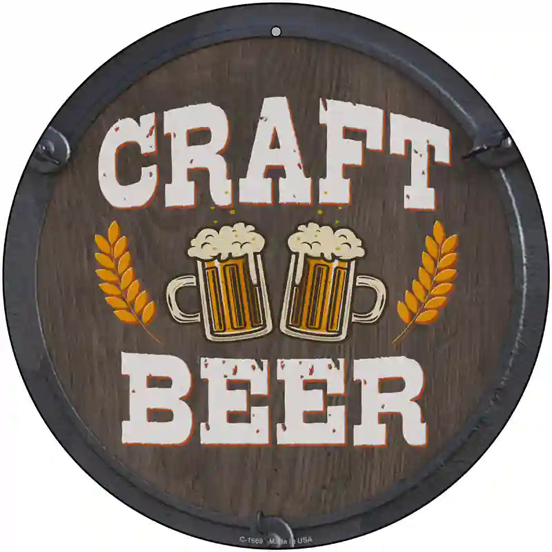 Craft Beer Novelty Metal Circular Sign 12" (C)