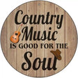 Country Music Soul Novelty Metal Circular Sign 12" (C)