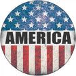 America Flag Background Novelty Metal Circular Sign 12" (C)