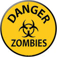 Danger Zombies Metal Circular Sign 12" (C)