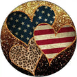 Stars Stripes Animal Print Hearts Novelty Metal Circle Sign 12" (C)