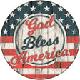 God Bless America Script Novelty Metal Circle Sign 12" (C)