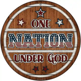 One Nation Wood Novelty Metal Circle Sign 12" (C)