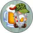 Beer Camo Grilling Gnome Novelty Metal Circle Sign 12" (C)