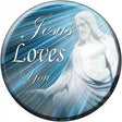 Jesus Loves You Novelty Metal Circular Sign 12" (C)