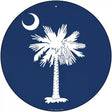 South Carolina Flag Novelty Metal Circle Sign C-1783 12" (C)