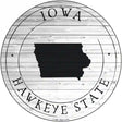 Iowa Hawkeye State Novelty Metal Circle Sign C-1805 12" (C)