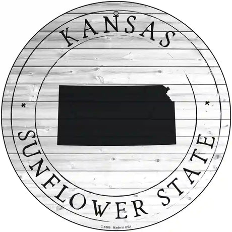 Kansas Sunflower State Novelty Metal Circle Sign C-1806 12" (C)