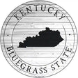 Kentucky Bluegrass State Novelty Metal Circle Sign C-1807 12" (C)