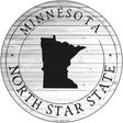 Minnesota North Star State Novelty Metal Circle Sign C-1813 12" (C)