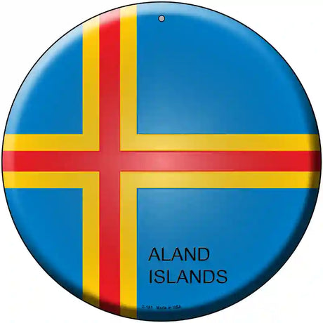 Aland Islands Country Novelty Metal Circular Sign 12" (C)