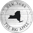 New York Big Apple Novelty Metal Circle Sign C-1822 12" (C)