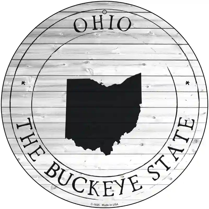 Ohio Buckeye State Novelty Metal Circle Sign C-1825 12" (C)